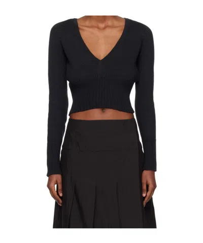 Our Legacy Long-sleeved V-neck Sweater In Black