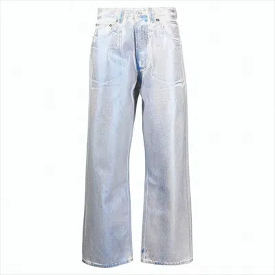 Our Legacy Loose-fit Jeans With Foil Finish In Silver