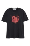 Our Legacy Mens Love Story Print Loose Love Graphic-print Cotton T-shirt In Black