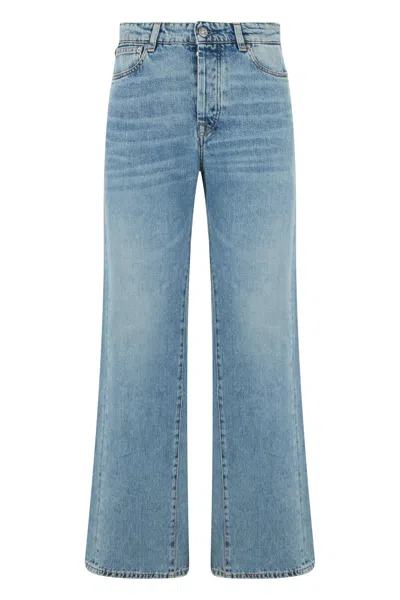 Our Legacy Loose Straight Jeans In Organic Cotton Denim In Blue