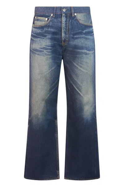 Our Legacy Loose-fit Bell-bottom Denim Pants In Blue