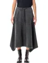 Our Legacy Lounge Cotton Skirt With Asymmetric Hem In Gray