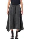 Our Legacy Midi Skirt With Drawstring And Pockets In Black