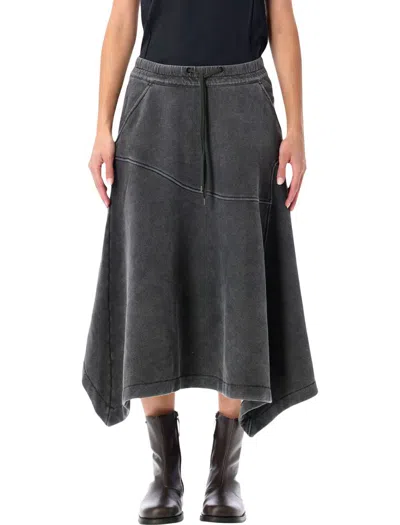 OUR LEGACY OUR LEGACY LOUNGE COTTON SKIRT WITH ASYMMETRIC HEM