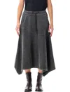 Our Legacy Midi Skirt With Drawstring And Pockets In Gray