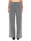 Our Legacy Wide-leg Trousers In Washed Organic Cotton With Zippered Pockets In Gray