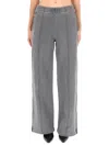 Our Legacy Wide-leg Trousers In Washed Organic Cotton With Zippered Pockets In Gray