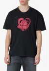 Our Legacy Mens Love Story Print Loose Love Graphic-print Cotton T-shirt In Black