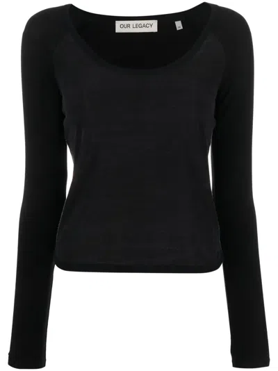 Our Legacy Lyocell-blend Knitted Top In Black