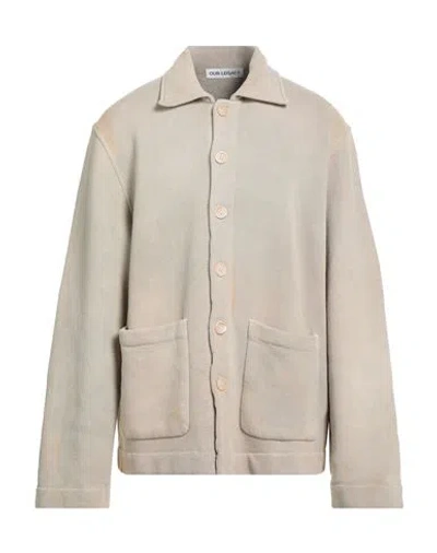 Our Legacy Man Cardigan Light Green Size 40 Cotton In Neutral