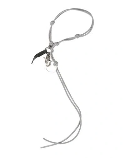 Our Legacy Man Key Ring Grey Size - Leather, Metal In Gray
