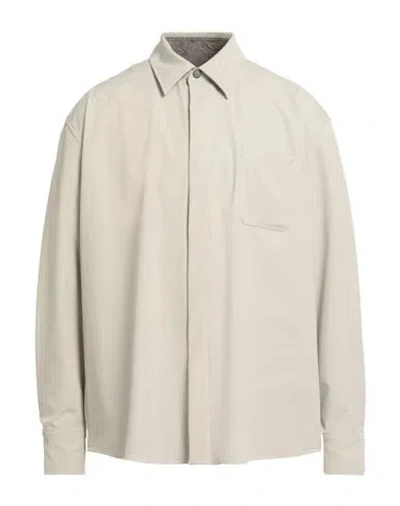 Our Legacy Man Shirt Beige Size 38 Polyamide, Polyester, Elastane