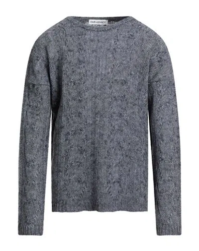 OUR LEGACY OUR LEGACY MAN SWEATER BLUE SIZE 40 ACRYLIC, ALPACA WOOL, WOOL