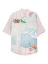 Our Legacy Printed Short Sleeve Lightweight Fabric Shirt In Neutral