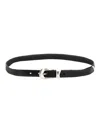 Our Legacy Belt Leather Silver-tone Hardware In Black