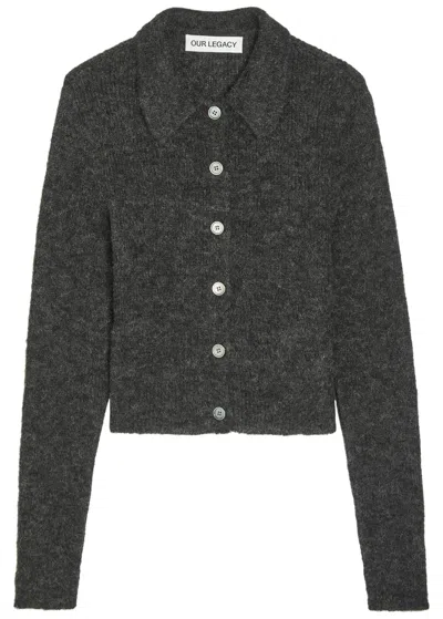 Our Legacy Mazzy Alpaca-blend Cardigan In Gray