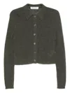 Our Legacy "mazzy" Crop Knit Cardigan Green In Green