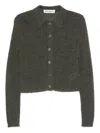 Our Legacy "mazzy" Crop Knit Cardigan Green In Green