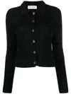 Our Legacy Alpaca Wool Blend Knit Polo Top In Black