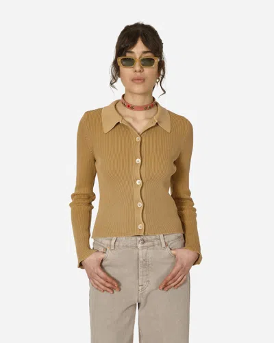 Our Legacy Mazzy Polo Sweater Wet Sand In Beige