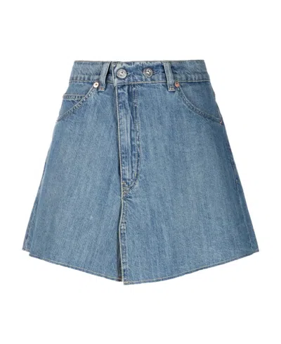 Our Legacy Medium-wash Denim Skirt In Navy