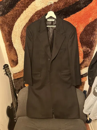 Pre-owned Our Legacy Melton Wool Dolphin Coat In Black