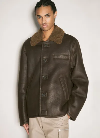 Our Legacy Men Alaska Leather Jacket In Brown