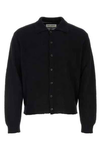 Our Legacy Men Black Alpaca Blend Cardigan