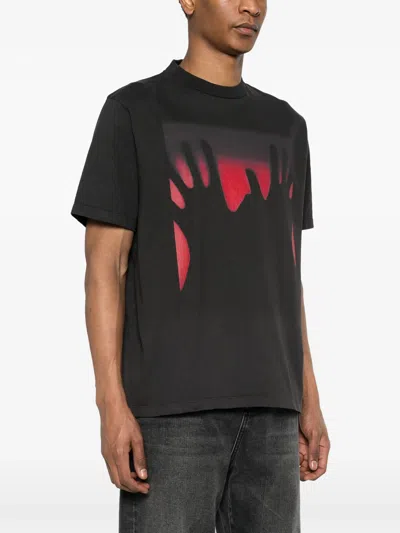 Our Legacy Men Box T-shirt In Red Tatse Of Hands Print