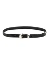Our Legacy Belt Leather Silver-tone Hardware In Black