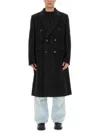 Our Legacy Oversize Double-breasted Coat Notched Lapels In Black