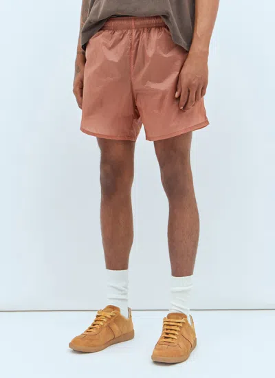 Our Legacy Men Drape Tech Shorts In Orange