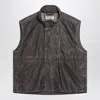 Our Legacy Firm Brown Vest With Vintage Effect Men In Black