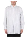 Our Legacy White Vertical Stripe Popover Shirt In White