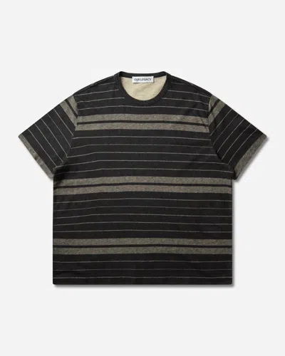 Our Legacy Men S New Box T-shirt Ziggy Stripe In Gray