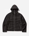 Our Legacy Riviera Checked Shell Hooded Jacket In Black