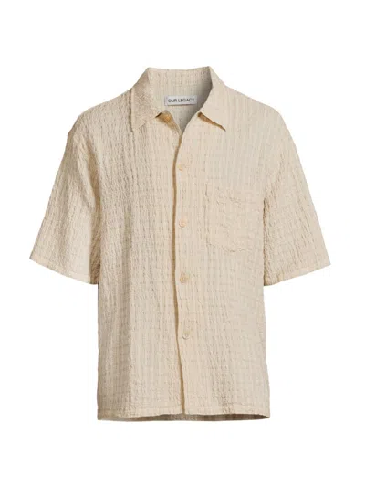 Our Legacy Men's Seersucker Cotton & Linen-blend Shirt In Light Authentic Seersucker