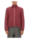 Our Legacy Neck Cardigan With Zipper And Fun In Red
