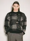 Our Legacy Patchwork Design Black Sweater With Round Neckline In Multi