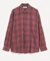 Our Legacy Mens Borrowed Idaho Flannel Check Shirt In Red