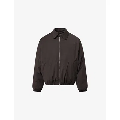 Our Legacy Mens Churchill Stripe Avenue Puffer Woven Jacket In Burgundy