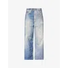Our Legacy Mens Digital Denim Print Third Cut Faded-wash Denim Jeans In Blue
