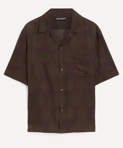 Our Legacy Mens Heusen Short-sleeve Shirt In Brown