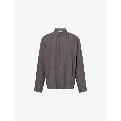 Our Legacy Mens Iron Stripe Beyond Stripe Long-sleeve Woven Shirt In Gray