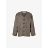 Our Legacy Mens Mole Grey V-neck Patch-pocket Wool-alpaca Blend Cardigan In Brown