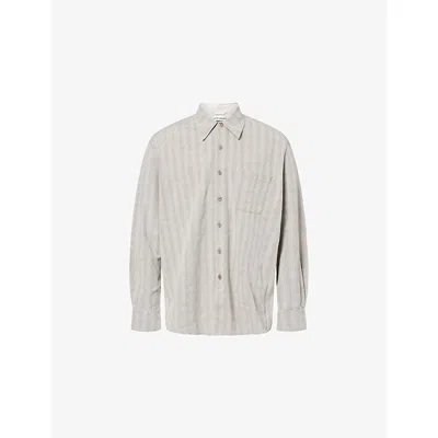 Our Legacy Mini Trail Check Dryline Weave Shirt In Gray