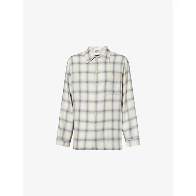 Our Legacy Off-white Drift Shirt In Blue