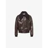 Our Legacy Pharos Wool-blend Trimmed Leather Bomber Jacket In Brown