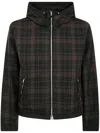 Our Legacy Riviera Checked Shell Hooded Jacket In Black Shadow Check