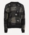 Our Legacy Patchwork Design Black Sweater With Round Neckline